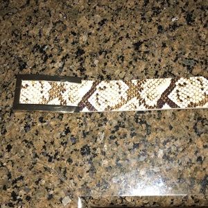 WHBM Snakeskin Belt w/gold Buckle Sz Sm